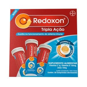 Redoxon Tripla Ação 1G + 10Mcg + 10Mg Caixa Com 30 Comprimidos Efervescentes Sabor Laranja